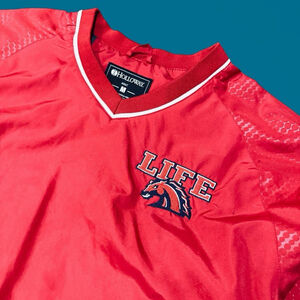 Holloway LIFE Broncos Red Pullover Windbreaker Jacket Adult M Athletic V-Neck